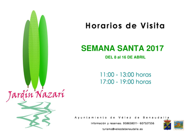 Cartel horarios jardin semana santa 2017